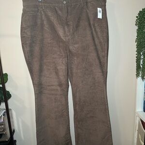 Lot of 2 Old Navy Flare Corduroy Pant Bundle in Coffee Brown & Salmon Size 20